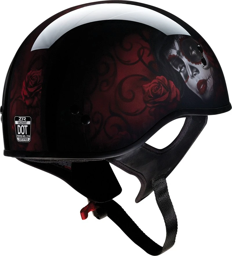 Z1R Vagrant Red Catrina Helmet 3 Z1R Vagrant Red Catrina Helmet - Image 3